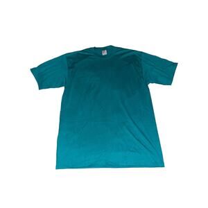 Vintage Jerzees Solid Green T-Shirt Size XL